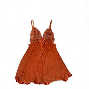 Orange lace lingerie baby doll top